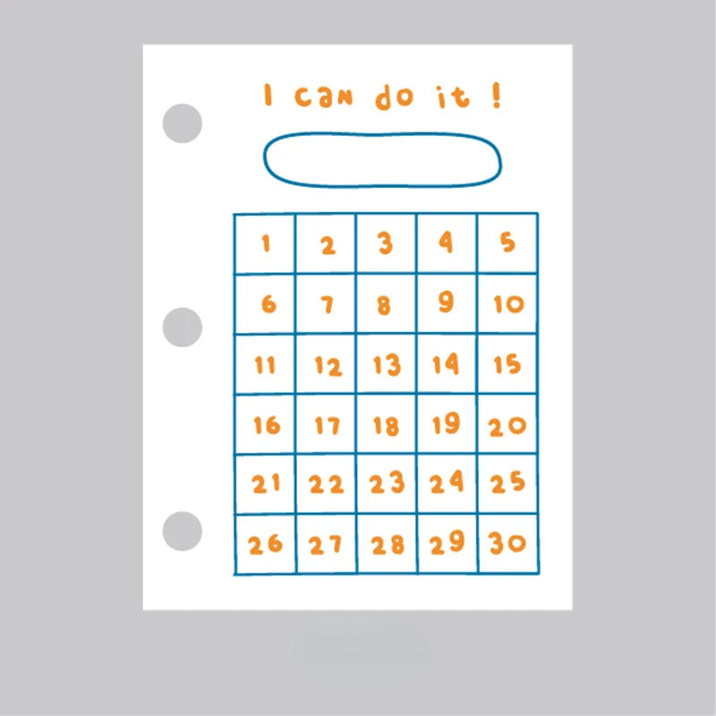 A8 3Holes Loose Leaf Notebook Refill Spiral Binder Inner Page Weekly Monthly To Do Inside Paper Stationery