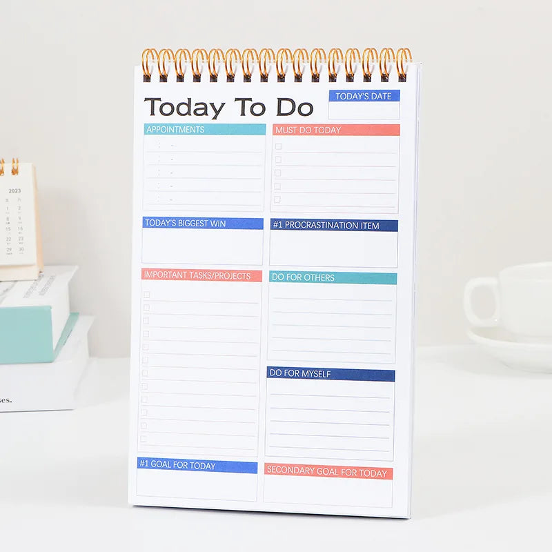Daily Planner A5 Coil Full English Time Management To Do List Calendar Efficiency Manual Notebooks Office Accessories