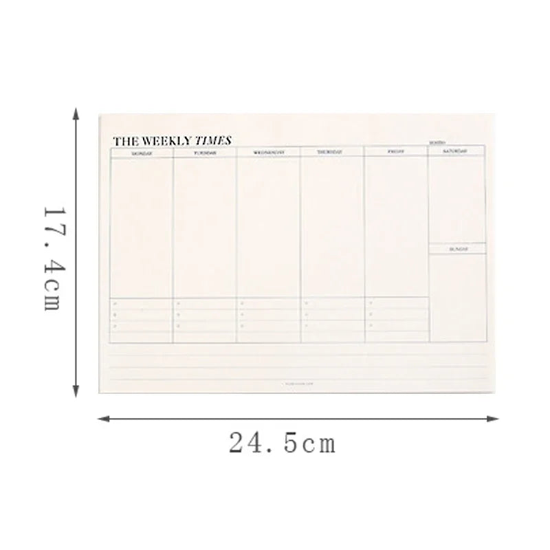 2025 Weekly Planner Undated Spiral Agenda A5 Notebook Planner Pouch 52 Weeks Planner Schedules Stationery Office School Supplies