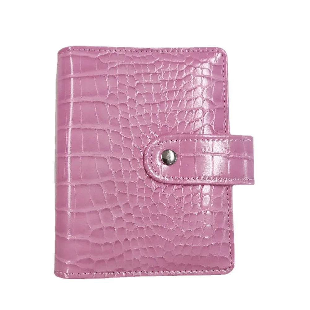 A7 new Crocodile Color 6 Ring Binder PU Clip-on Notebook Leather Loose Leaf Notebook Cover Notebooks Journal Stationery