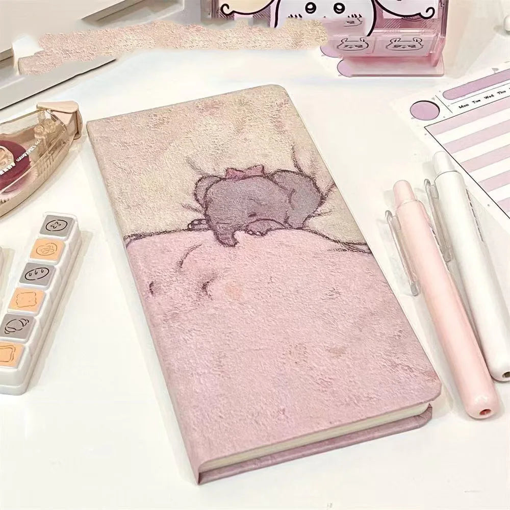 Cute Little Elephant Schedule Planning Notebook Color Inner Page Cartoon illustration Daily Planner Portable Pocket Book