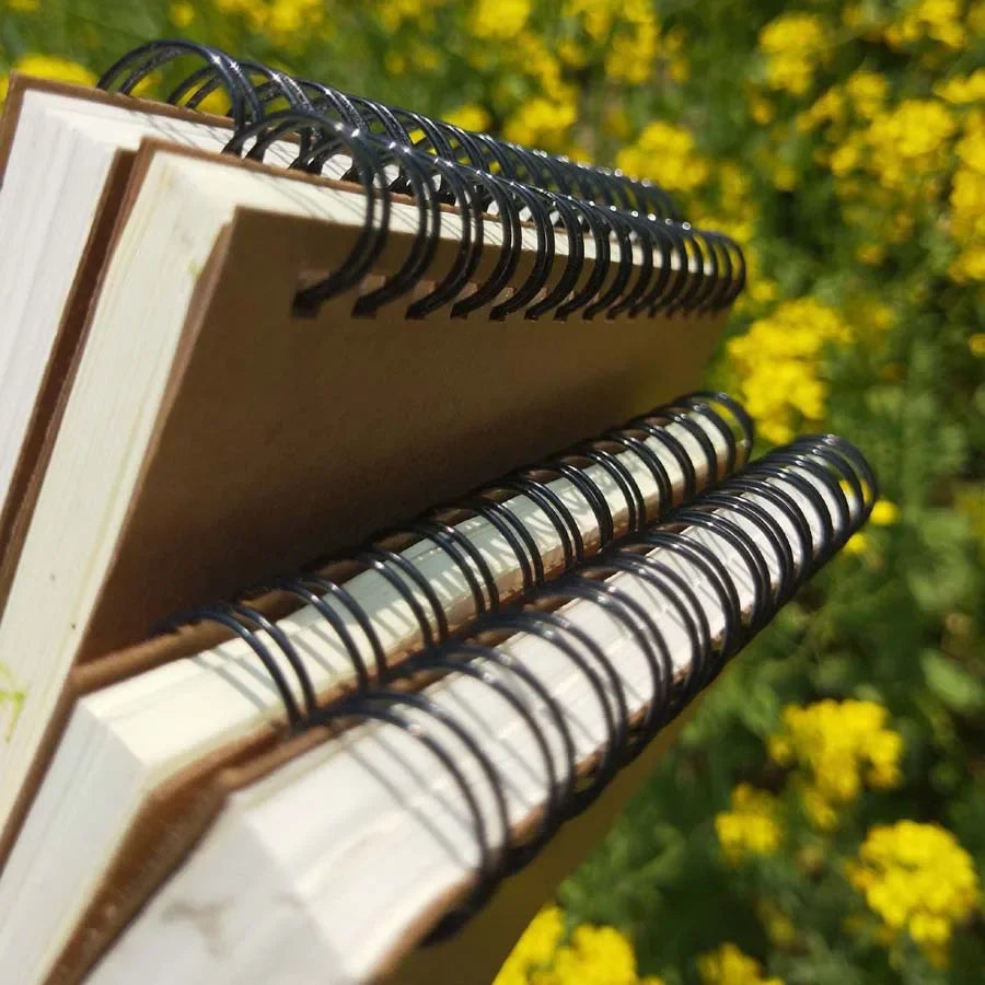 50 Sheets Khaki Sketchbook Spiral Notebook Inner Blank White Paper Notebook for Painting Drawing Writing