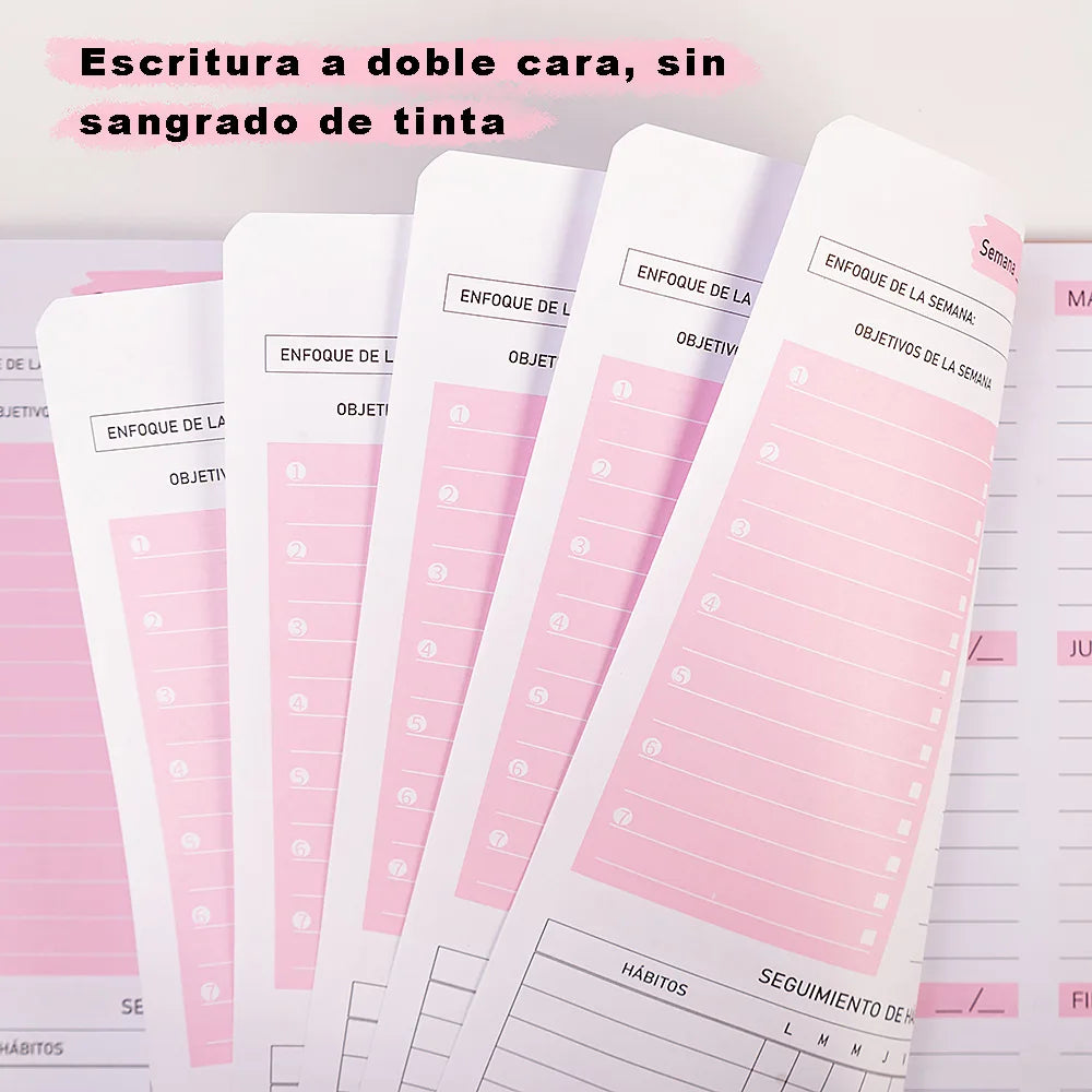 A5 Daily Weekly Planner Agenda Notebook Weekly Goals Habit Schedules Stationery Office School Supplies