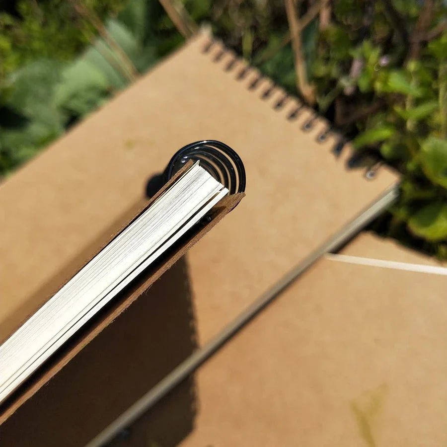50 Sheets Khaki Sketchbook Spiral Notebook Inner Blank White Paper Notebook for Painting Drawing Writing