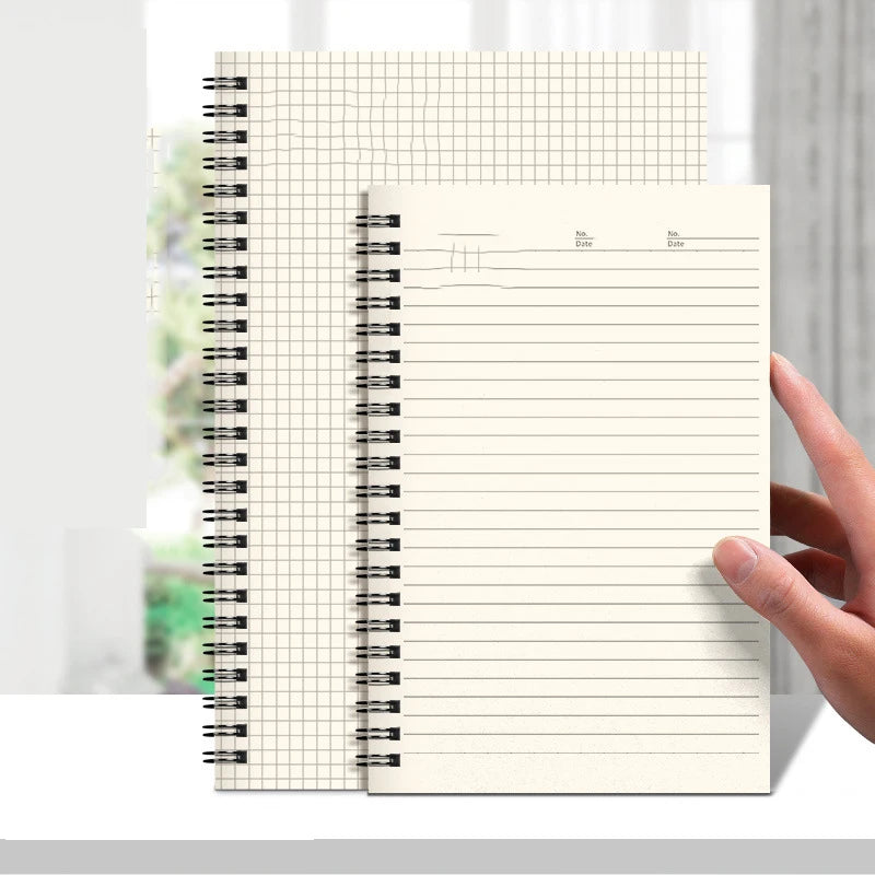A5 B5 Spiral Notebook Kraft Paper Cover Blank Grid Dot Lined Diary Sketchbook Book School Stationery Supplies