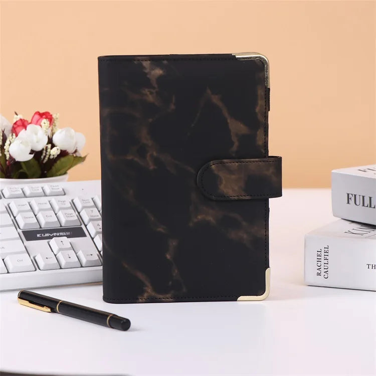 A5 A6 Marble Pink PU Binder Notebook DIY Binder Notebook Cover Diary Agenda Planner Paper Cover School Stationery