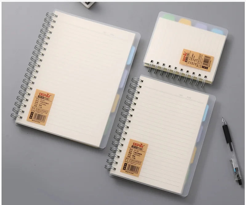 A6 A5 B5 Coil Transparent Cover cCoil Classification Notebook Subclass notebook Office Notepad Office stationery