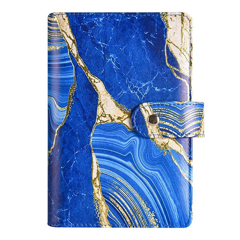 A6 Zipper Bag Color Print Binder PU Notebook Leather Creative Bookkeeping Book Cash budget Office Stationery