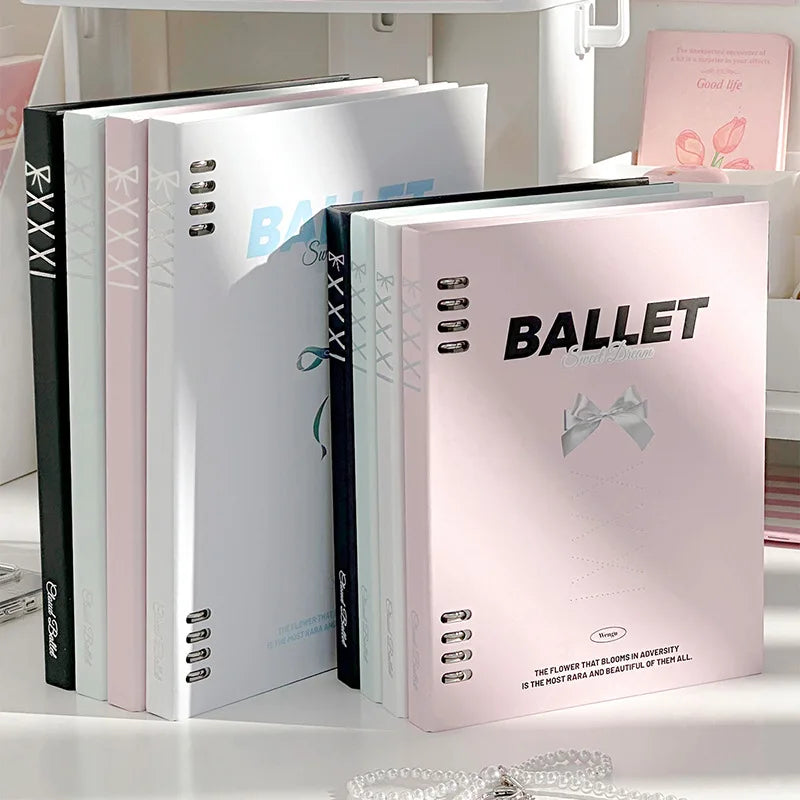 A5 Loose-Leaf Notebook Bow Detachable Notebook Binder Lined Book Spiral Note Book School Student Supplies