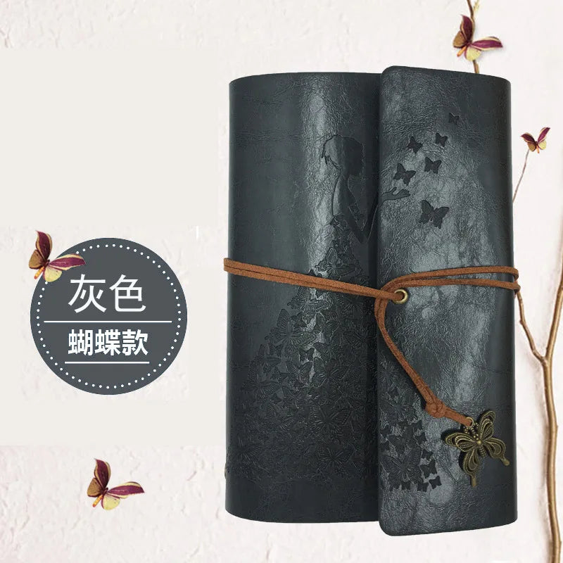 Travelers Butterfly Notebook Diary Notepad Vintage Literature PU A6 Leather Note Book Stationery Gift Traveler Journal Planners