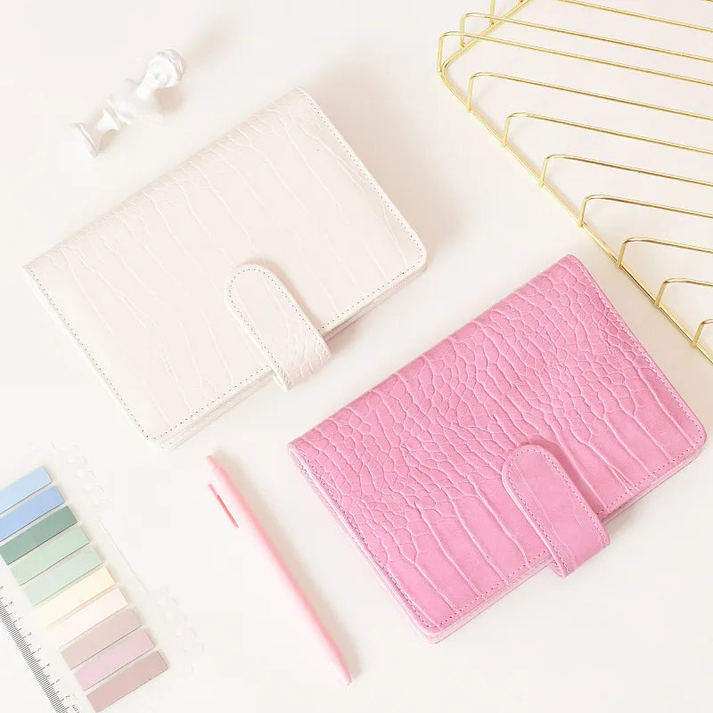 A5 A6 Macaroon Laser Color Crocodile Pattern DIY Binder Notebook Cover Diary Agenda Planner Paper Cover School Stationery