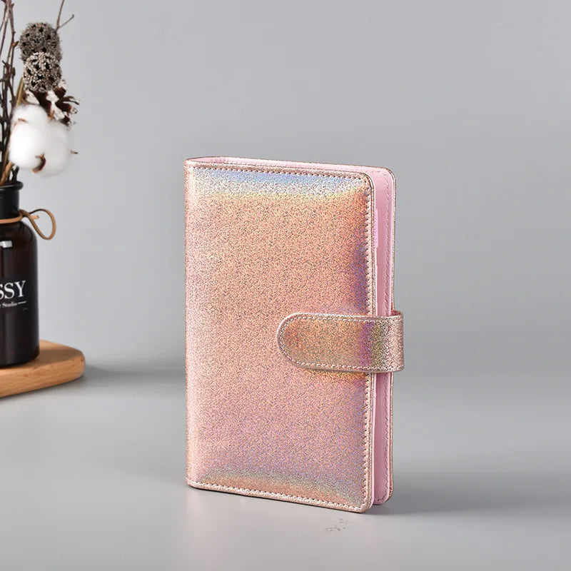 Macaron Color A5 A6 6 Ring Binder PU Clip-on Notebook Leather Loose Leaf Notebook Cover Notebooks Journal Kawaii Stationery