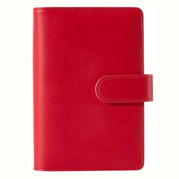 Macaron Color A5 A6 6 Ring Binder PU Clip-on Notebook Leather Loose Leaf Notebook Cover Notebooks Journal Kawaii Stationery