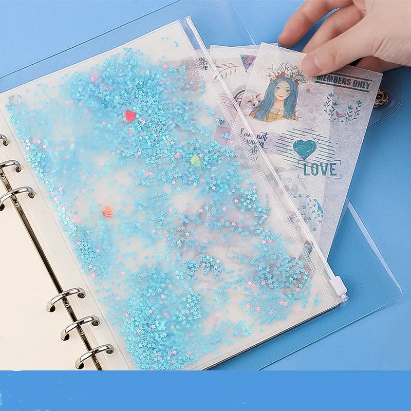 Macaron Color A5 A6 6 Ring Binder PU Clip-on Notebook Leather Loose Leaf Notebook Cover Notebooks Journal Kawaii Stationery