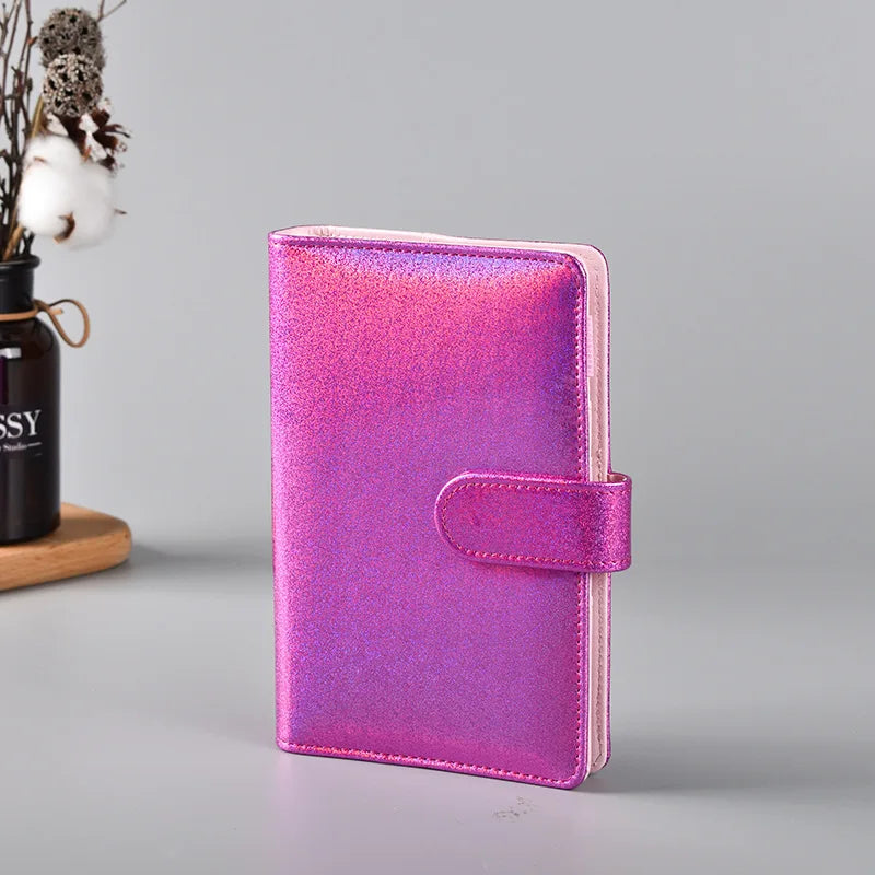 Macaron Color A5 A6 6 Ring Binder PU Clip-on Notebook Leather Loose Leaf Notebook Cover Notebooks Journal Kawaii Stationery