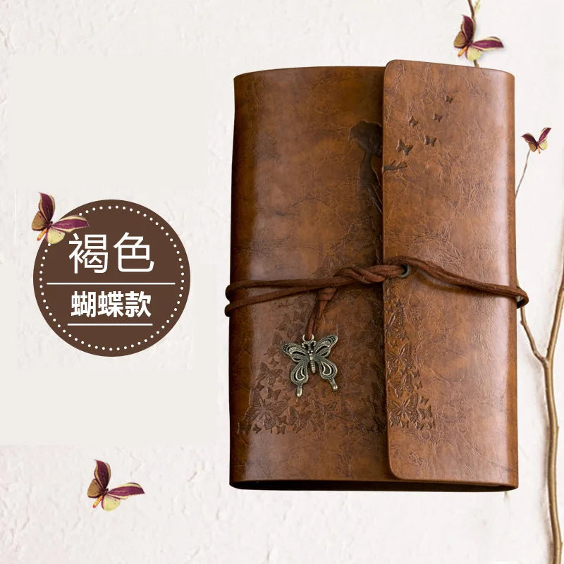 Travelers Butterfly Notebook Diary Notepad Vintage Literature PU A6 Leather Note Book Stationery Gift Traveler Journal Planners