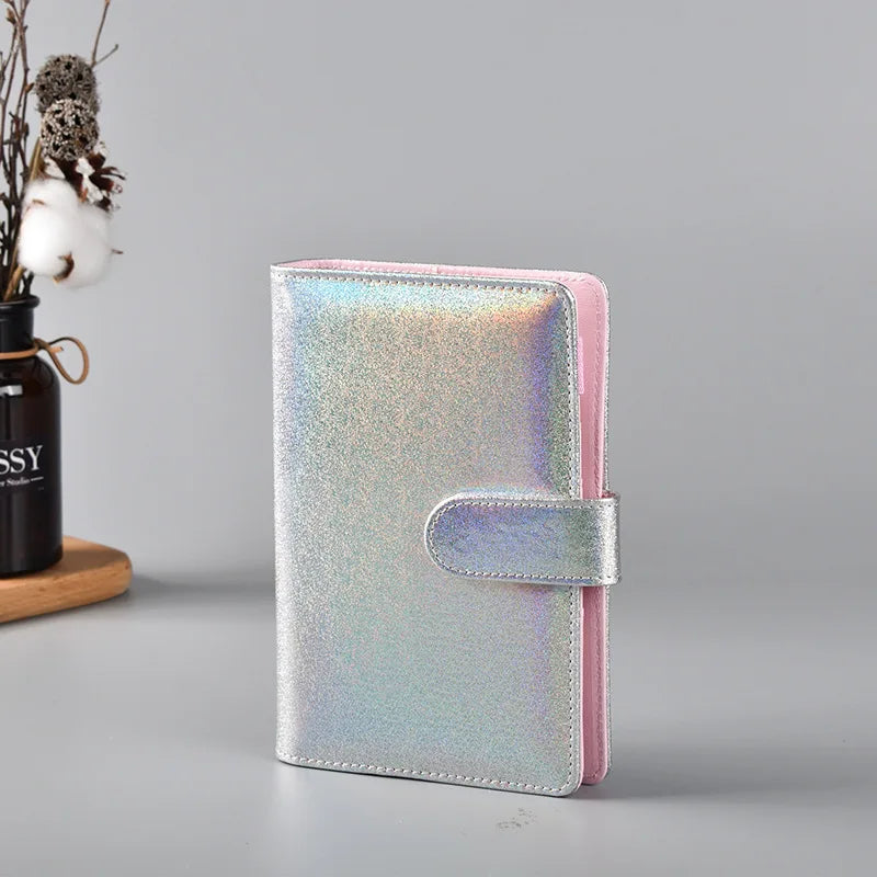 Macaron Color A5 A6 6 Ring Binder PU Clip-on Notebook Leather Loose Leaf Notebook Cover Notebooks Journal Kawaii Stationery