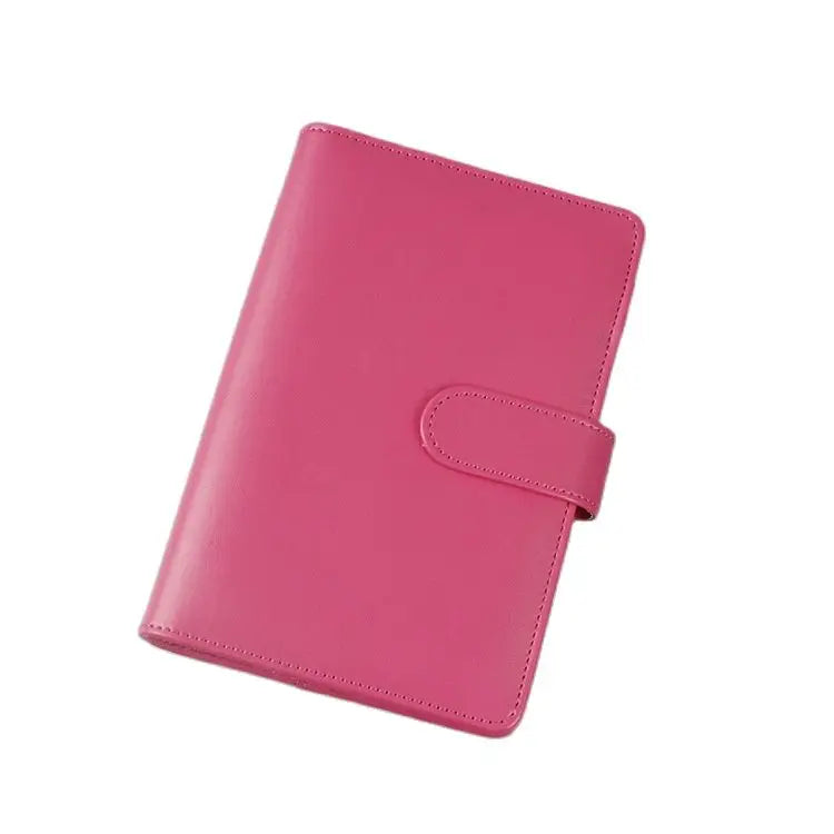 Macaron Color A5 A6 6 Ring Binder PU Clip-on Notebook Leather Loose Leaf Notebook Cover Notebooks Journal Kawaii Stationery