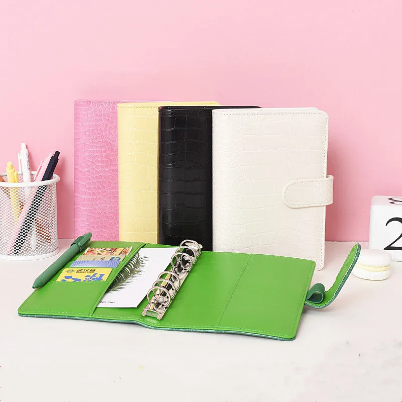 A5 A6 Macaroon Laser Color Crocodile Pattern DIY Binder Notebook Cover Diary Agenda Planner Paper Cover School Stationery