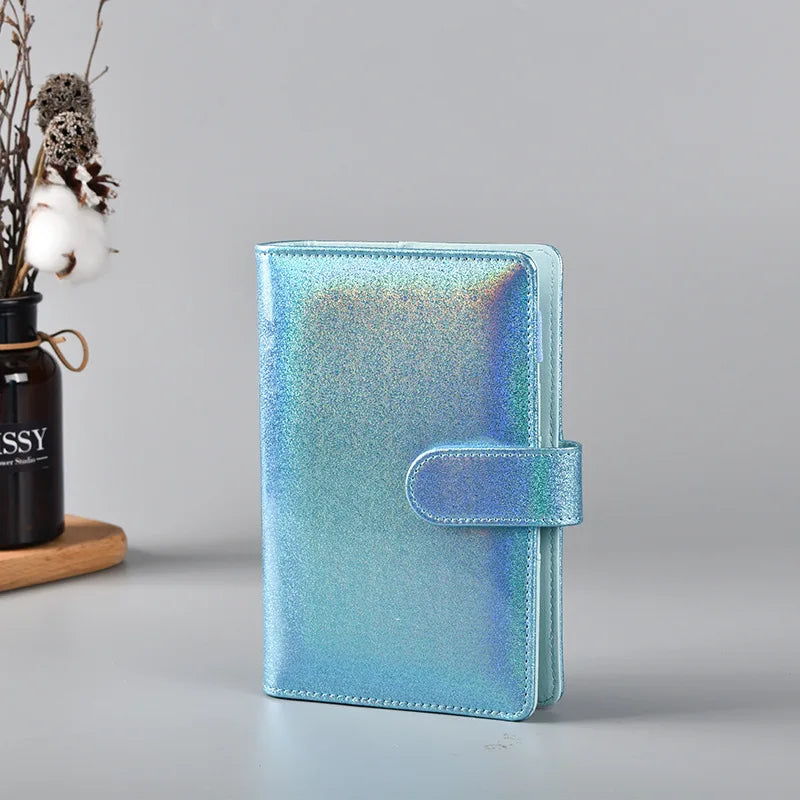 Macaron Color A5 A6 6 Ring Binder PU Clip-on Notebook Leather Loose Leaf Notebook Cover Notebooks Journal Kawaii Stationery
