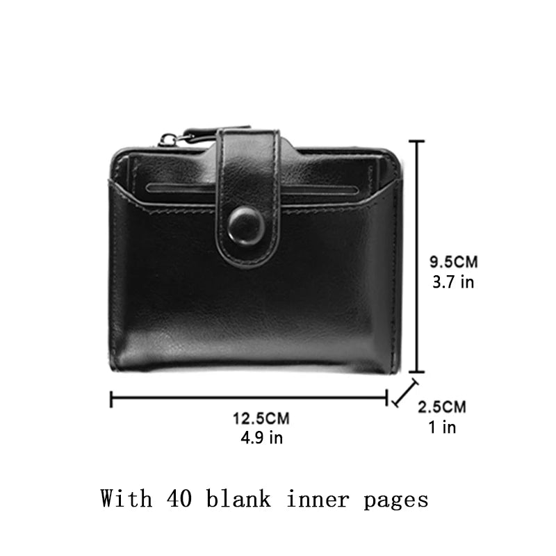 M5 Binder Mini Notebook Multifunction Wallet Card Holder Portable Soft Leather Small Notepad,with 40 inner pages
