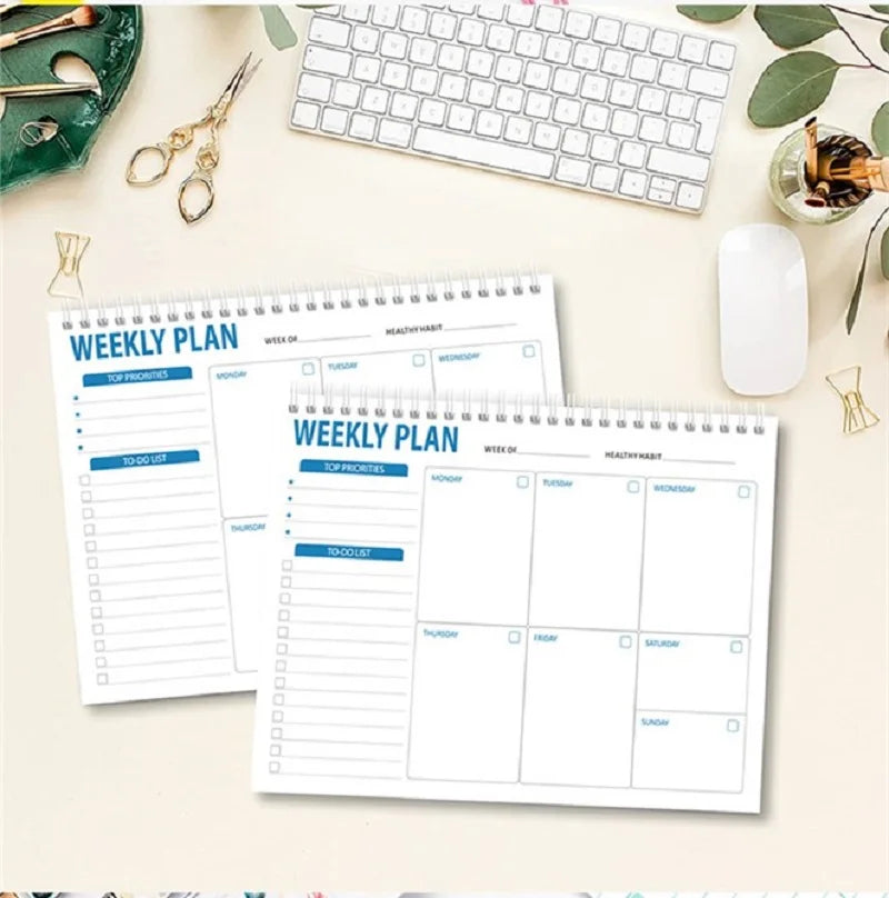 Sharkbang 52 Sheets Weekly Planner Coil Memo Pad Notepad To Do It Today List Notebook English Paperlaria School Stationery