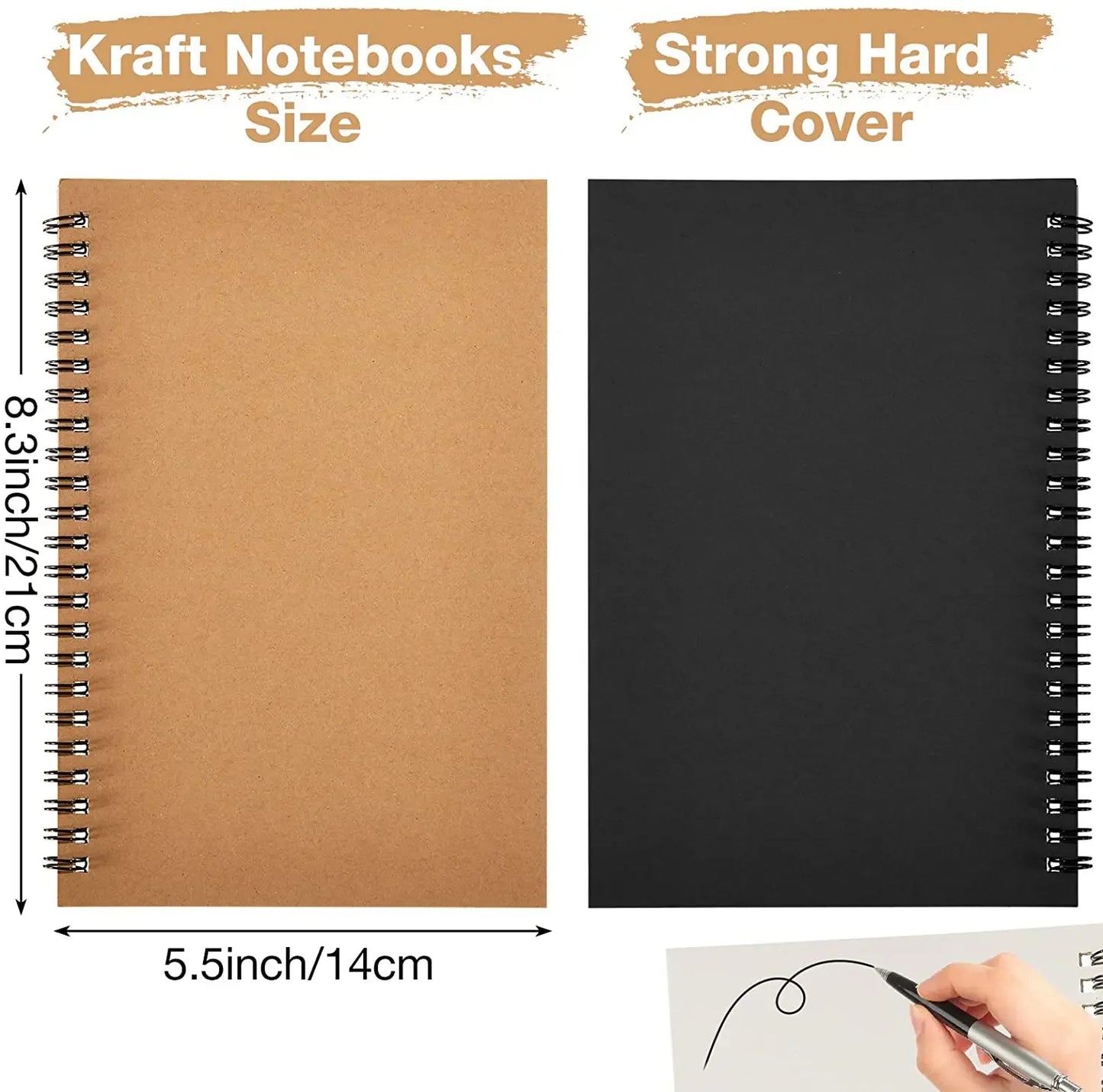 Notebook Spiral Sketchbook Graffiti Notebook for school supplies Size A5 B6 100 pages Kraft paper cover Notebook blank page