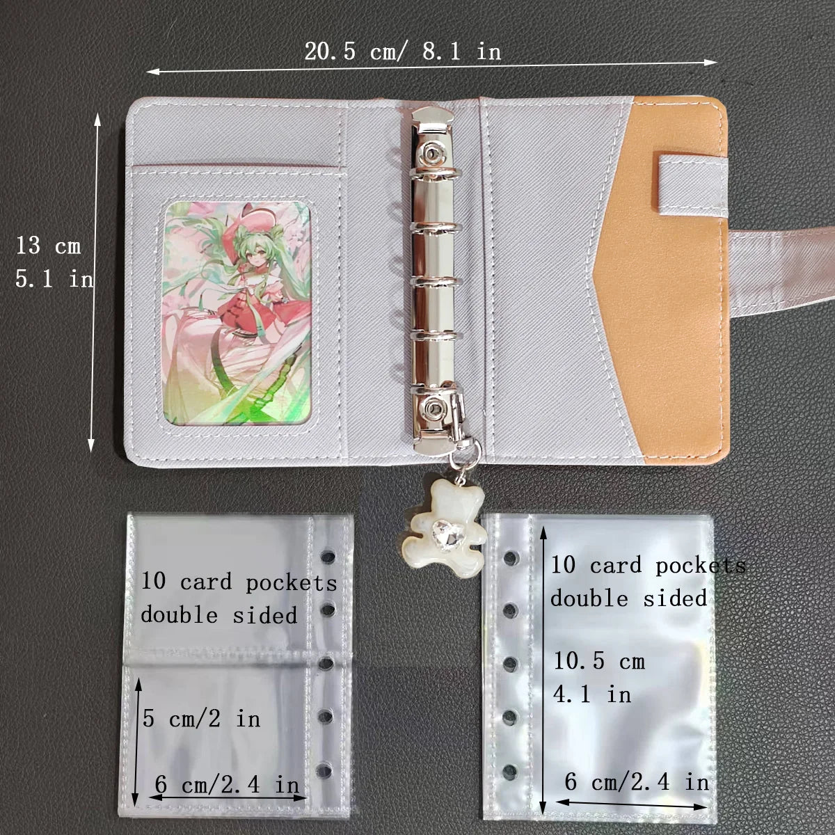 M5 small notebook light purple soft leather photo album binder mini notepad portable pocket diary