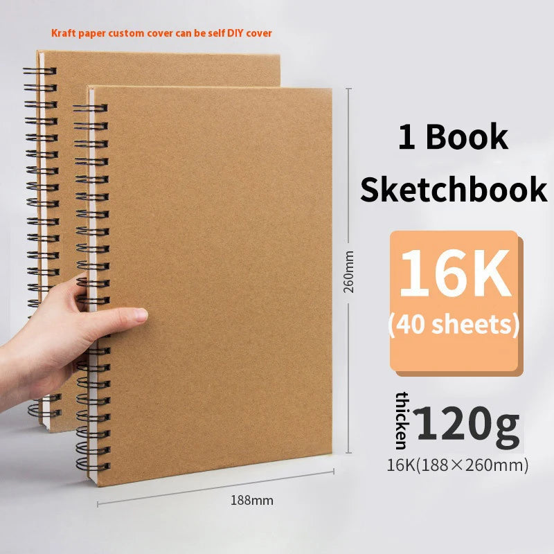 Professional sketchbook Thick paper 160 GSM Drawing Watercolor Spiral notebook Art school Sketching supplies drawing notepad
