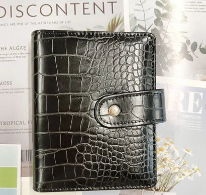 A7 new Crocodile Color 6 Ring Binder PU Clip-on Notebook Leather Loose Leaf Notebook Cover Notebooks Journal Stationery