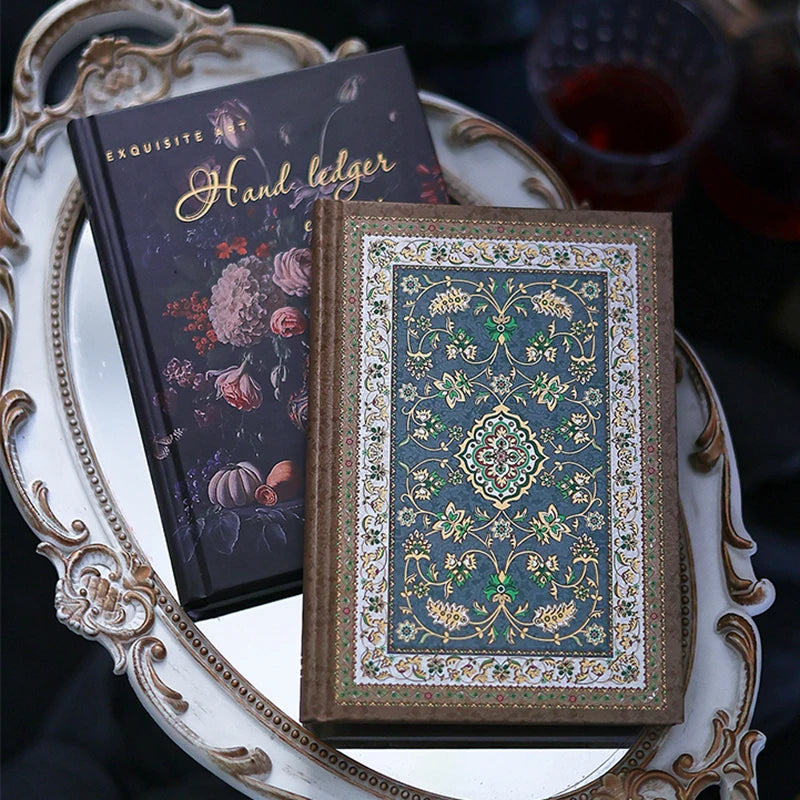 Full-color inner pages hardcover notebook collection-grade romantic flowers scrapbook girl gift beautiful notepad retro diary