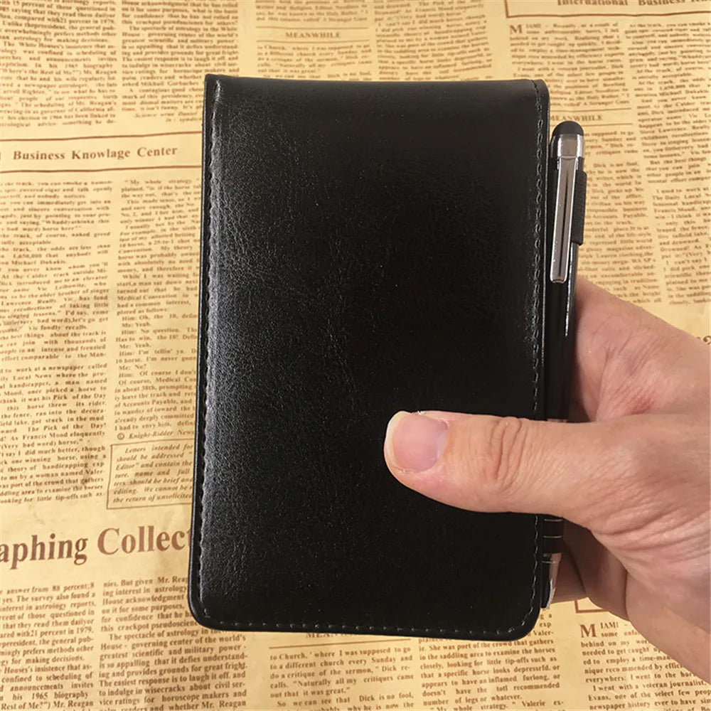 Multifunction PU Leather Small Notebook Pocket A7 Planner Daily Memos Mini Note Book Pen Refills Business Office Work Notepad