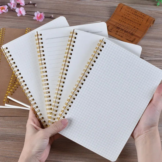 B5 Spiral Notebook 50 Sheets Kraft Paper Cover Dot Blank Grid Line Inner Page Notebook Journal Diary Notepad Drawing Sketchbook