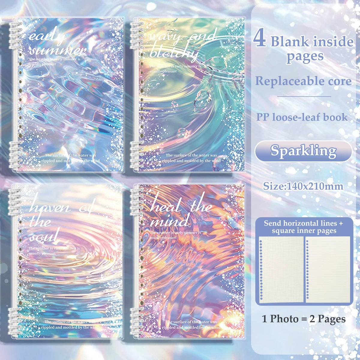 The New A5 Loose-leaf Notebook Is A School Office Stationery with A Middle and High School Style Thick Horizontal Blank Notebook