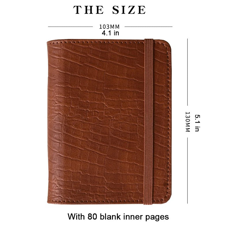 Mini A8 binder notebook loose-leaf soft leather M5 notepad portable pocket notebook ，with 40 blank inner pages