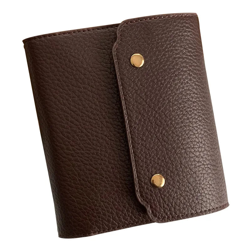 M5/A7Only One Size Retro Soft Leather PU Leather Triple Fold Handheld Ledger With Inner Loose Leaf Notebook Journal Kawaii