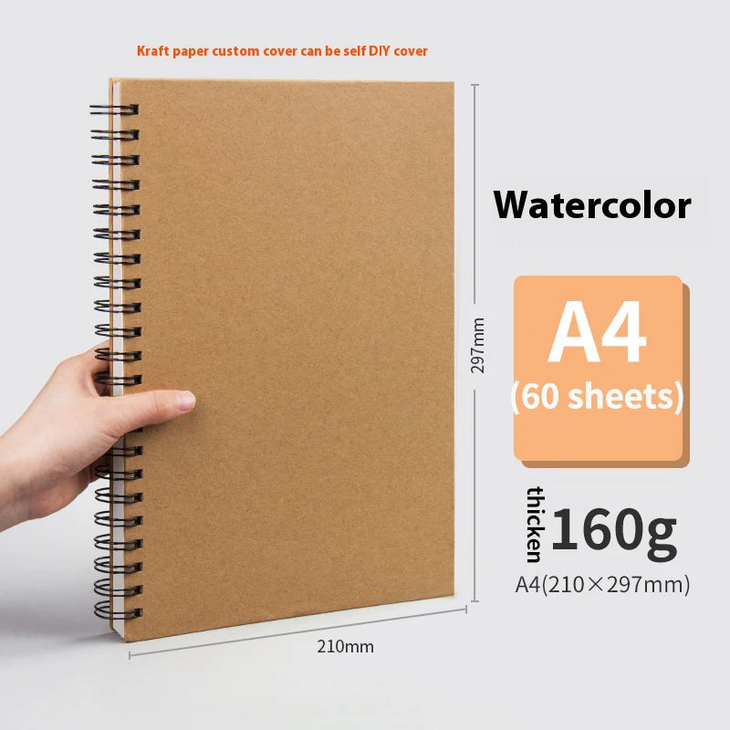 Professional sketchbook Thick paper 160 GSM Drawing Watercolor Spiral notebook Art school Sketching supplies drawing notepad