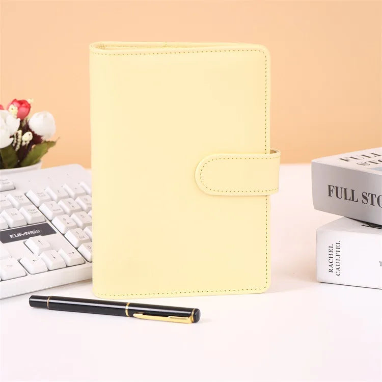Macaroon Color A6/A5 PU Leather DIY Binder Notebook Cover Diary Agenda Planner Paper Cover School Stationery