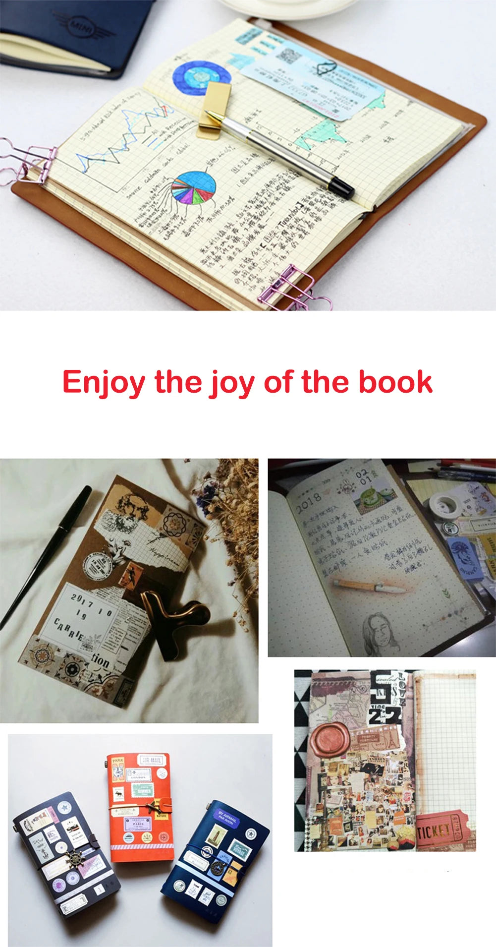 Portable Students School Writing Kraft Paper Notebook Retro Travel Diary Outdoor Journal Planner Agenda Hand Account Present