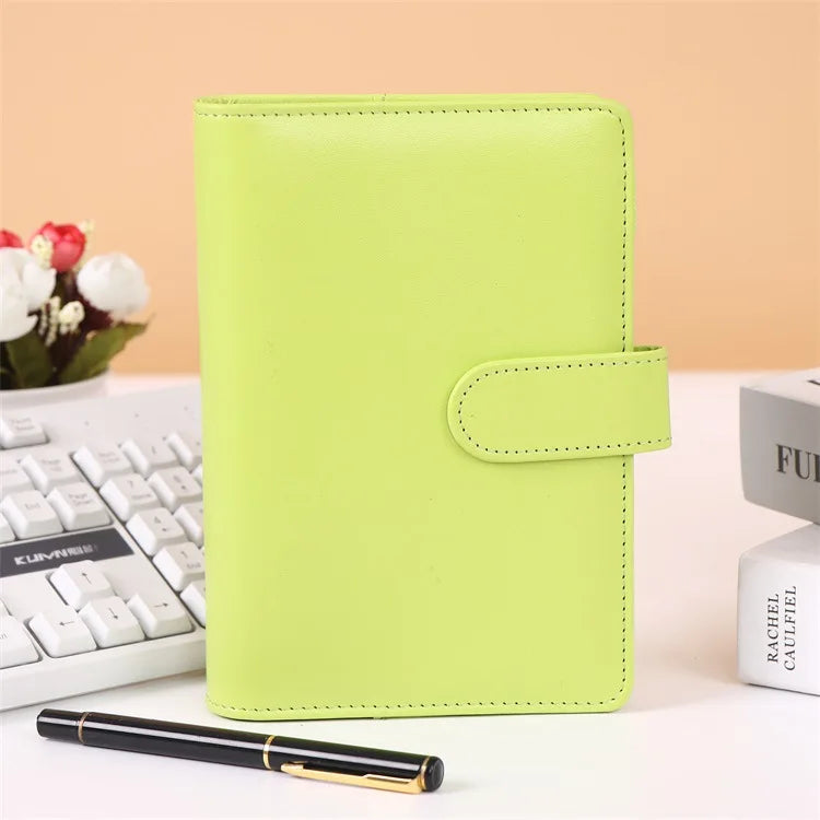 Macaroon Color A6/A5 PU Leather DIY Binder Notebook Cover Diary Agenda Planner Paper Cover School Stationery