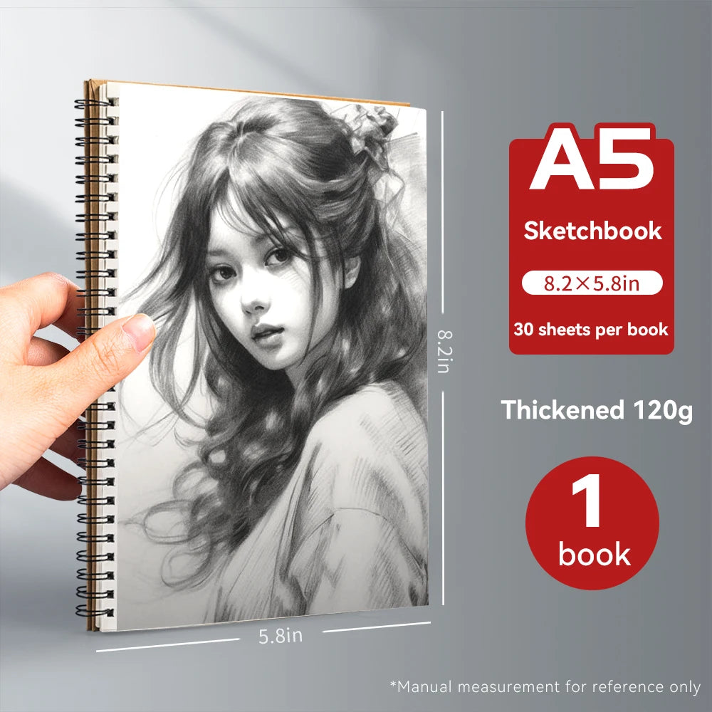 Professional Sketchbook Thick Drawing Paper 32k Artist Graffiti Painting Notebooks For Students Art Supplies Spiral Notebook A5