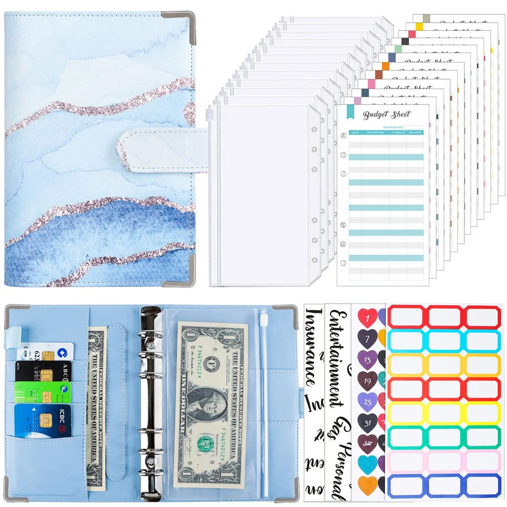 A6 Mandala Pattern Binder Budget Loose-leaf Notebook Daily Planner Money Cash Budget Financial Planner Hand Book Office Supplies