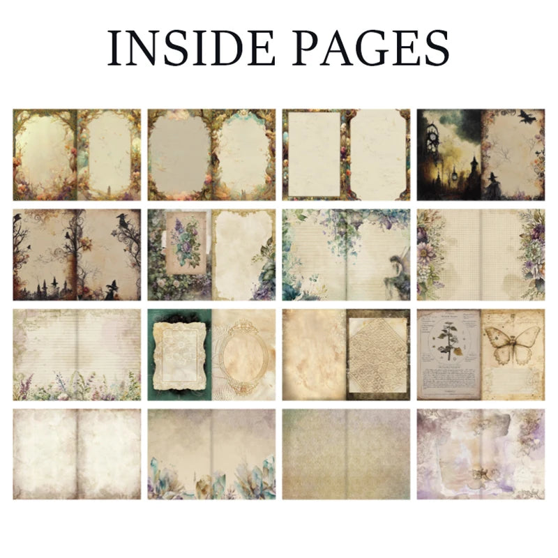 Full-color inner pages hardcover notebook collection-grade romantic flowers scrapbook girl gift beautiful notepad retro diary