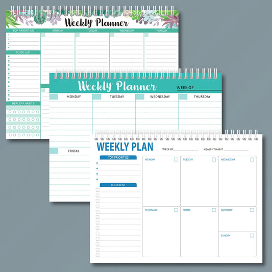 Sharkbang 52 Sheets Weekly Planner Coil Memo Pad Notepad To Do It Today List Notebook English Paperlaria School Stationery