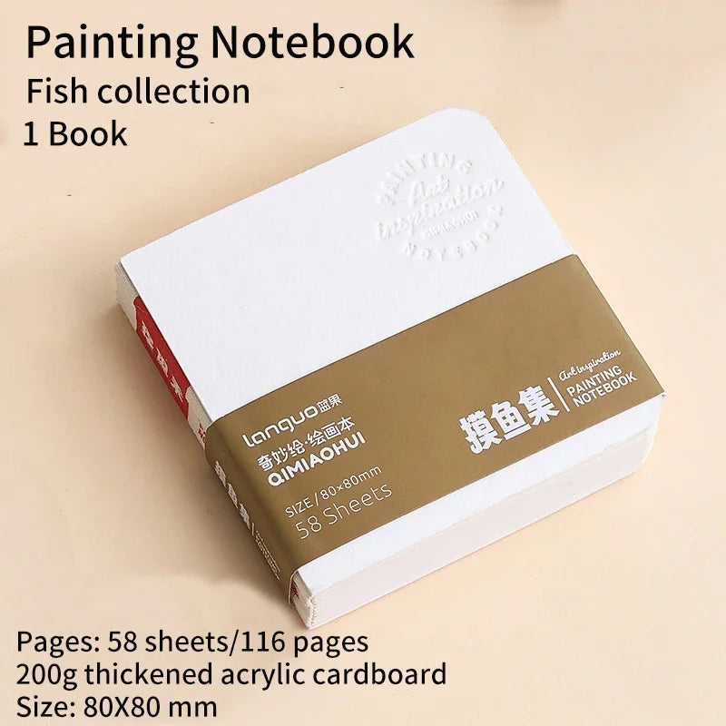 58sheets Drawing Notebook Sketchbook Handbook 200gsm Paper for Watercolor Acrylic Marker Pen Oil Paint Gouache Diary Notebook