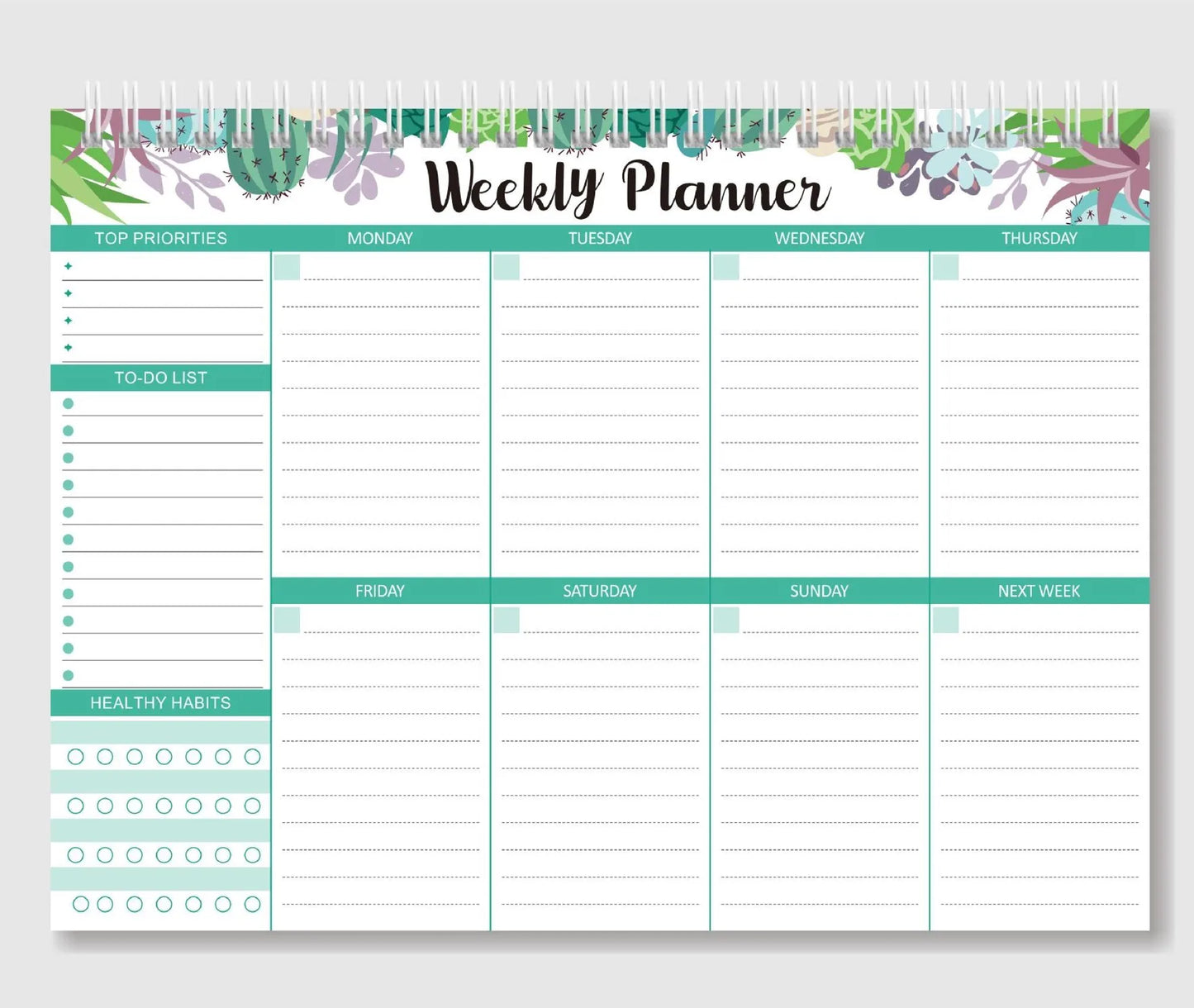Sharkbang 52 Sheets Weekly Planner Coil Memo Pad Notepad To Do It Today List Notebook English Paperlaria School Stationery
