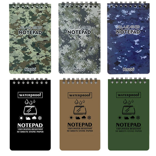 Camouflage Printing Tactical Note Book All Weather Notebook Stone Paper Material Spiral Memo Pad Writing Paper in Rain
