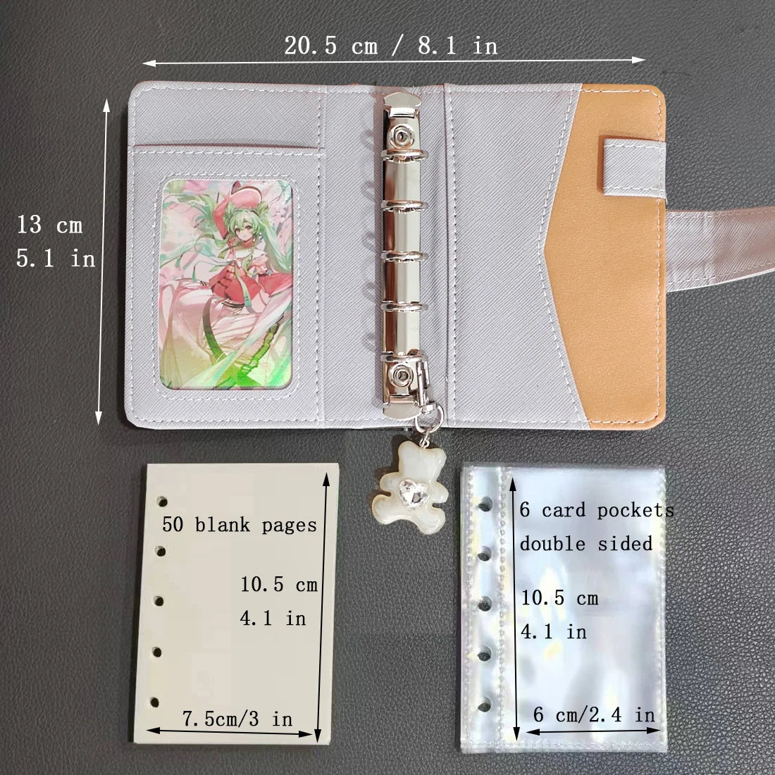 M5 small notebook light purple soft leather photo album binder mini notepad portable pocket diary