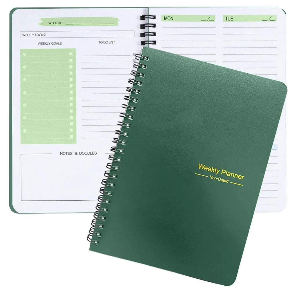 Planner Schedule Agenda Notebook Efficiency Daily Weekly Monthly Diary Journal for Students School Office Stationery Supplies