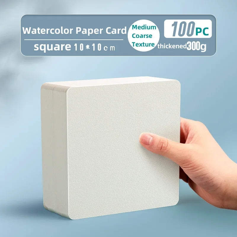 Professional Square Watercolor Paper Card Blank Postcard 300g Medium Coarse Grain Painting Supplies Arts Watercolor Paper Sheets